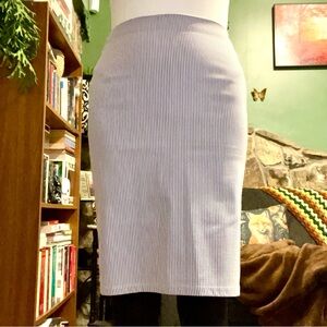 89th + Madison Navy and White Pinstripe Pencil Skirt